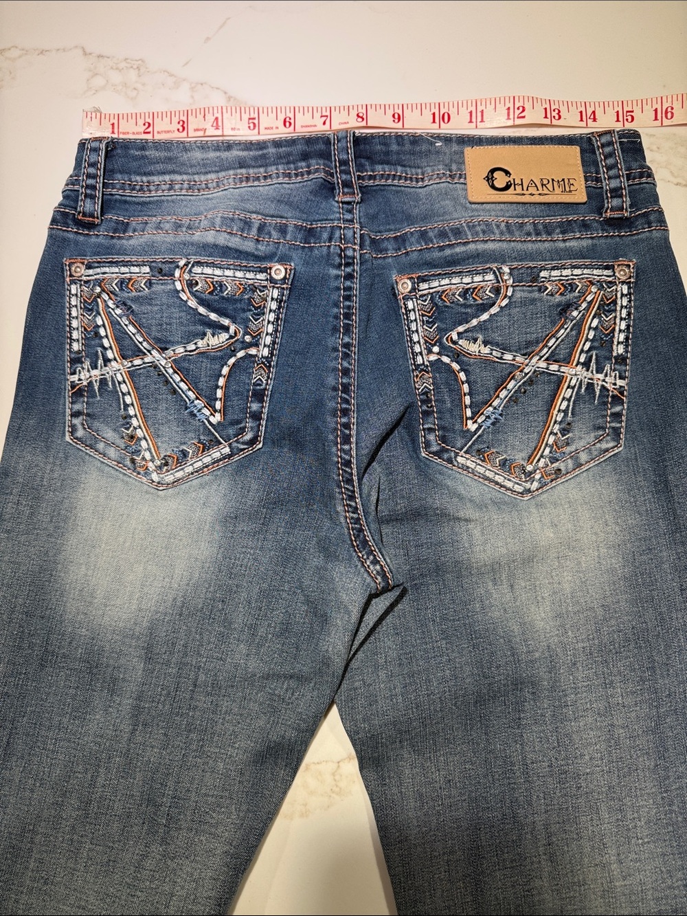 CHARME Embellished Denim Jeans, Size 29